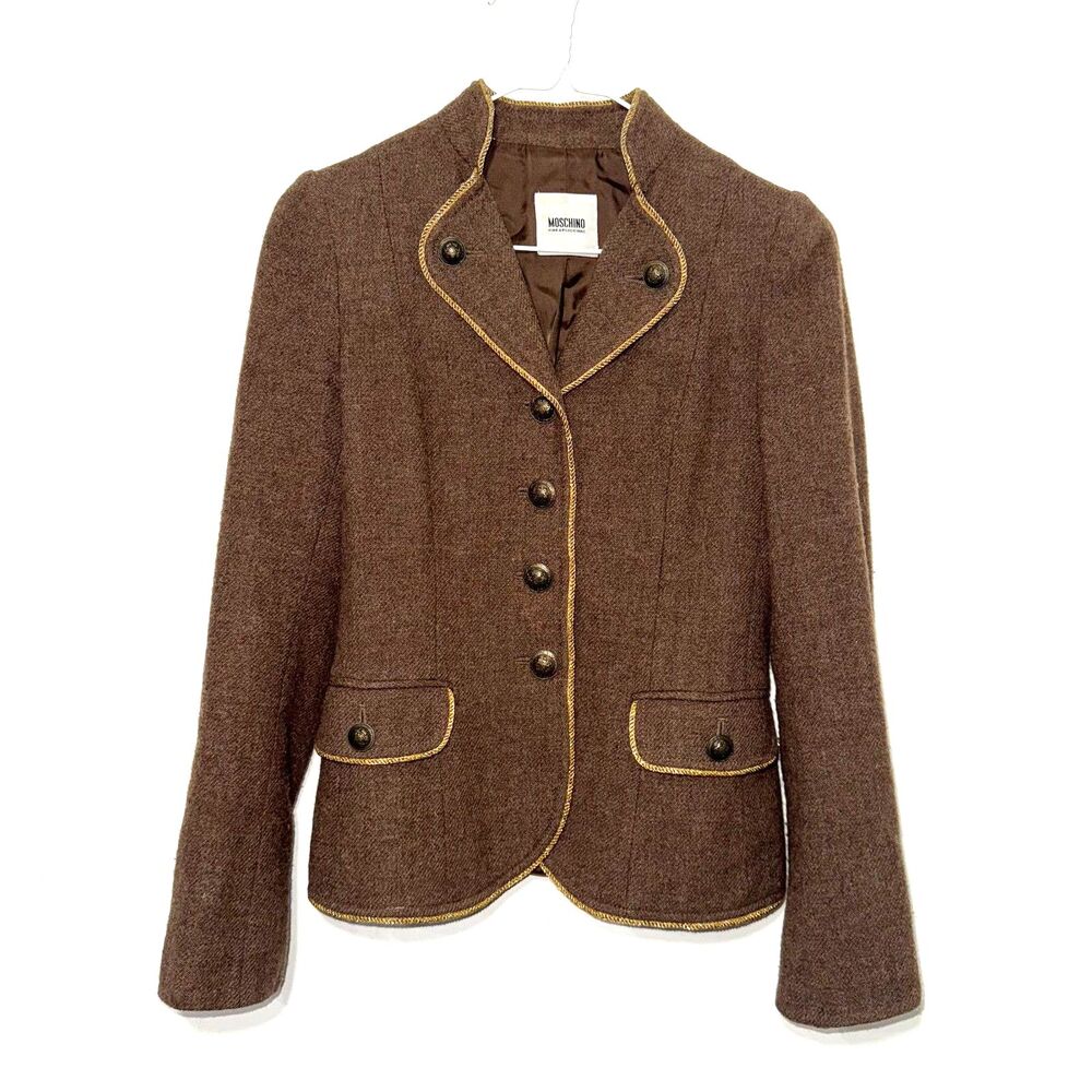 Moschino CheapandChic Wool Military Blazer - Brown 6